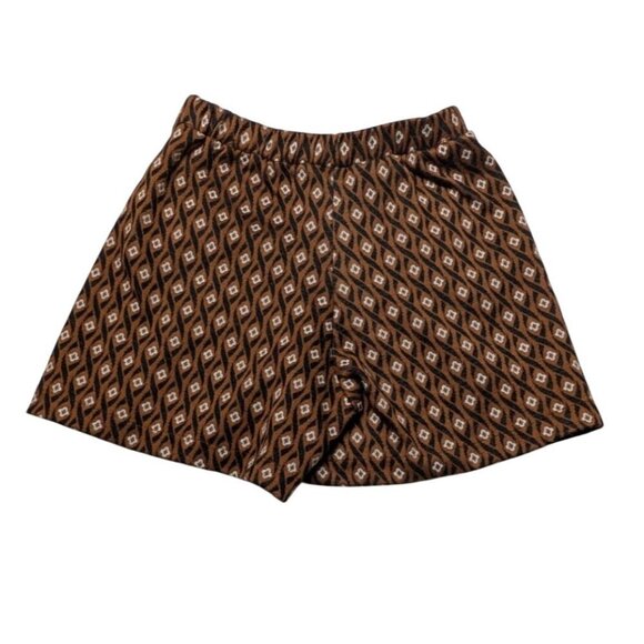 Zara Patterned Skort Girls Size 8 Brown Geometric Skirt Shorts - Picture 2 of 5
